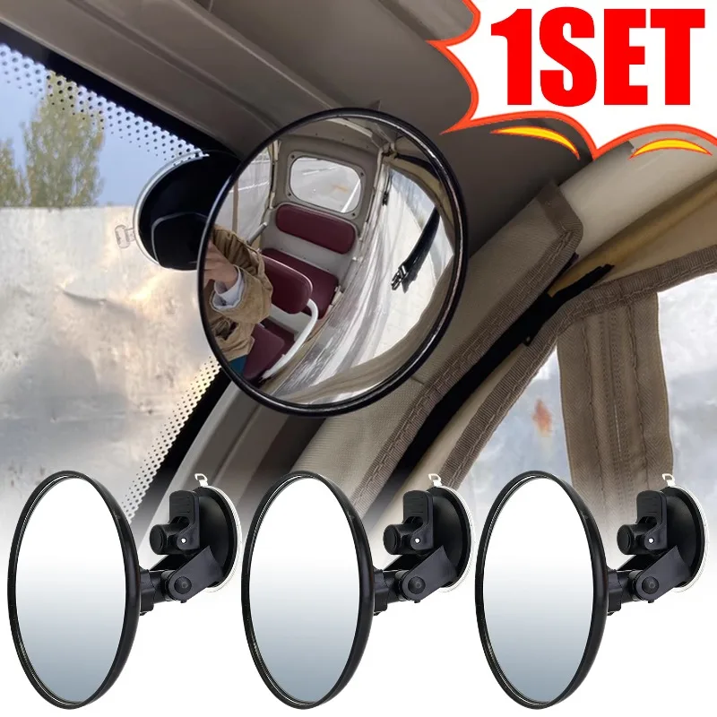 Car Rearview Mirror 360 Degree Rotation Wide-angle Rearview Convex Mirror Handlebar Mount Auto Tricycle Rear View Mirrors