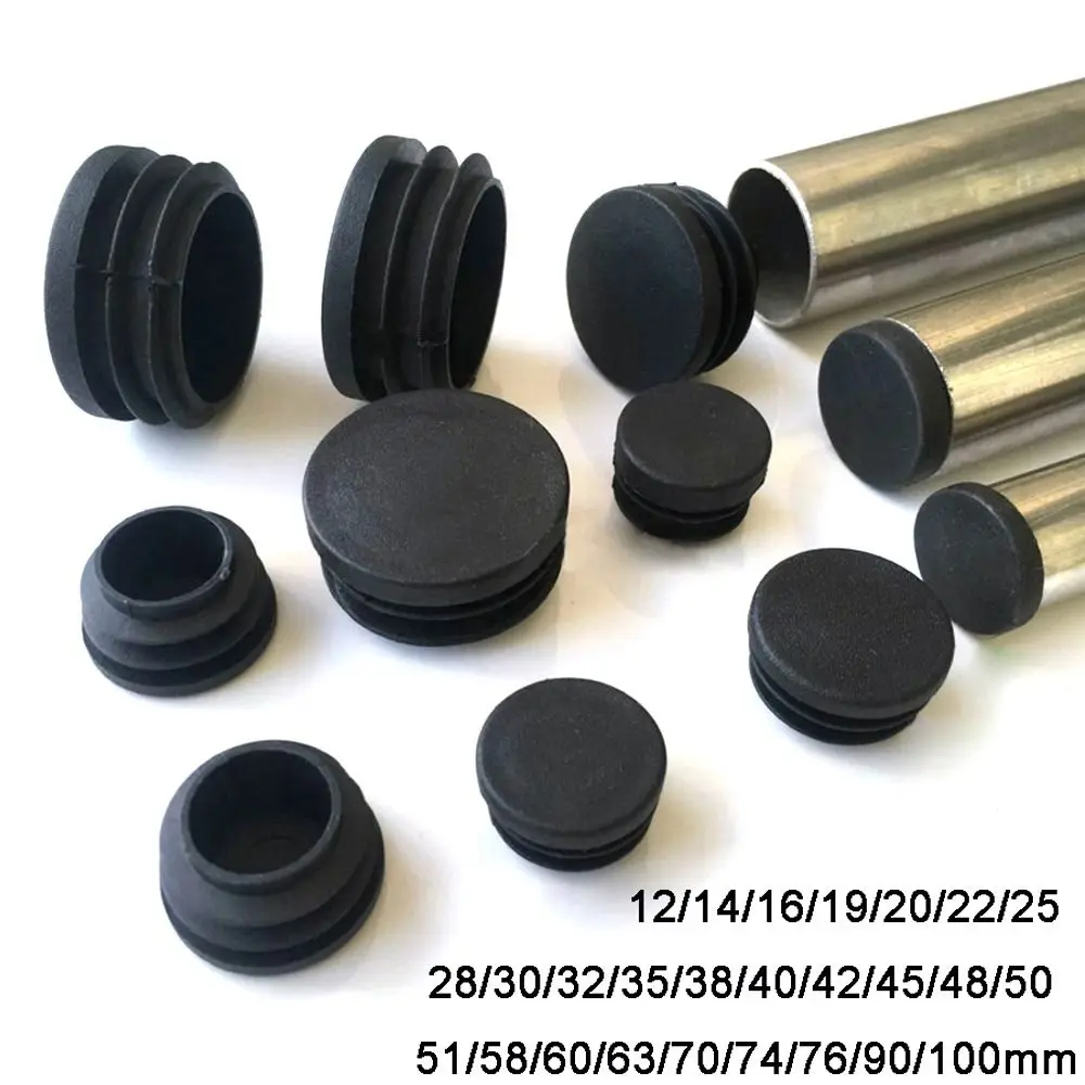 10Pcs Steel Pipe Furniture Leg Plug Pipe Inserts Plugs Non-slip Round Tube Dust Cover Floor Protectors 16 19 22 25mm