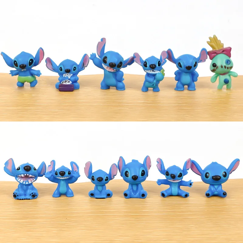 12 pz/set MINI Stitch Anime Figurine Bambole 3 CM Cartoon Lilo e Stitch Action Figures Da Collezione Modello Giocattoli