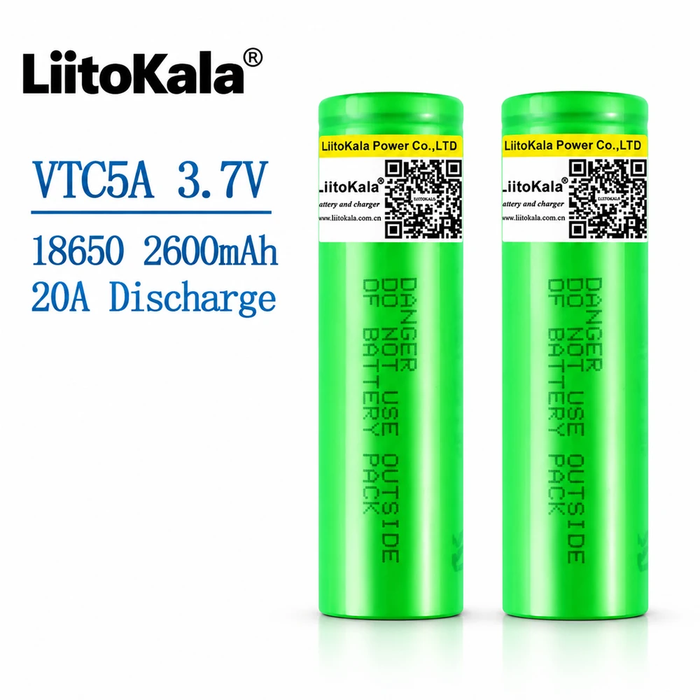 Hot Liitokala 2600mAh 3.7V 18650 VTC5A Rechargeable Li-ion Battery US18650VTC5A 35A Toys Flashlight Power Tools Model Airplanes