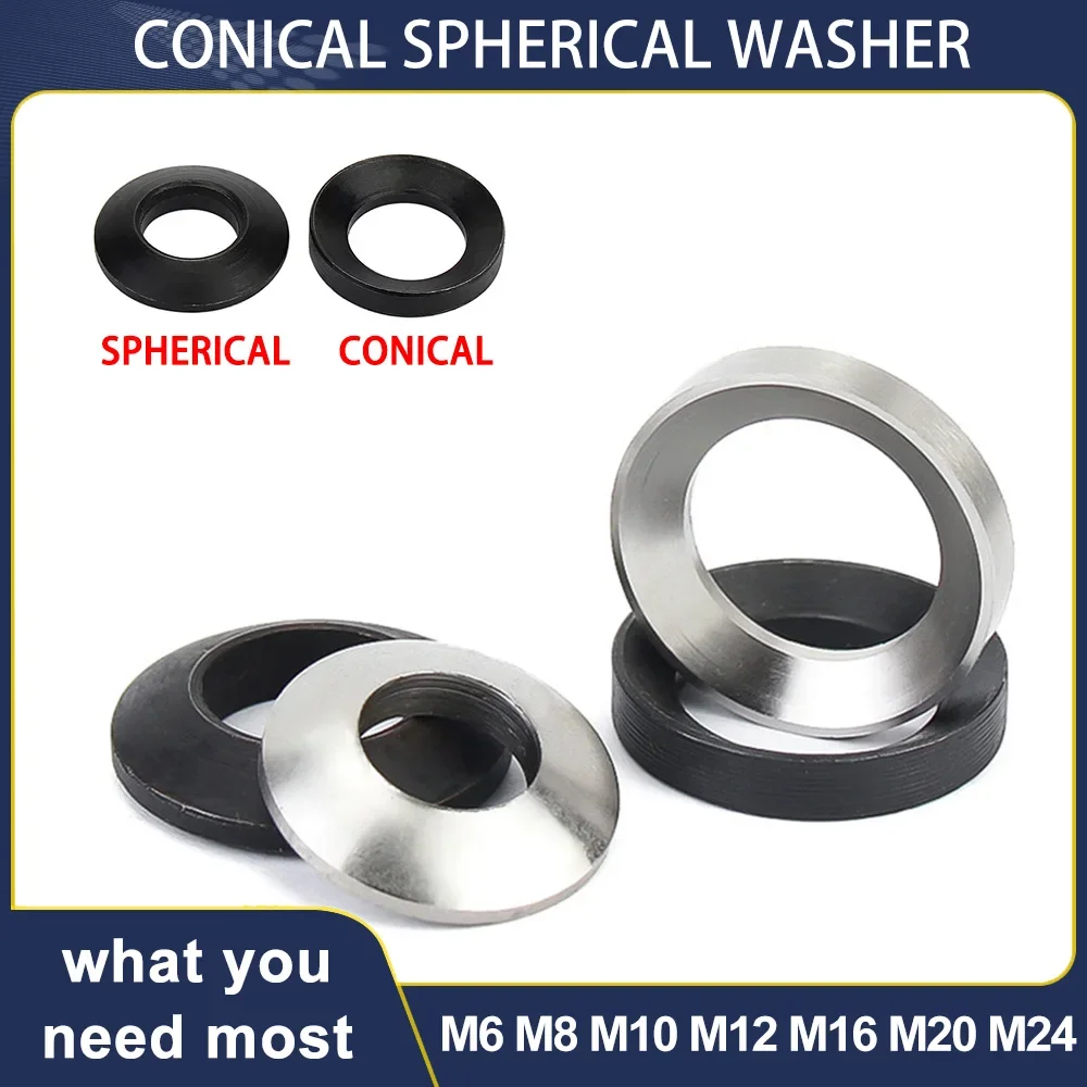 Spherical Conical Washer M6 M8 M10 M12 M16 M20 M24 Countersunk Washer   Concave Convex Cone Gasket Carbon Steel Stainless Steel