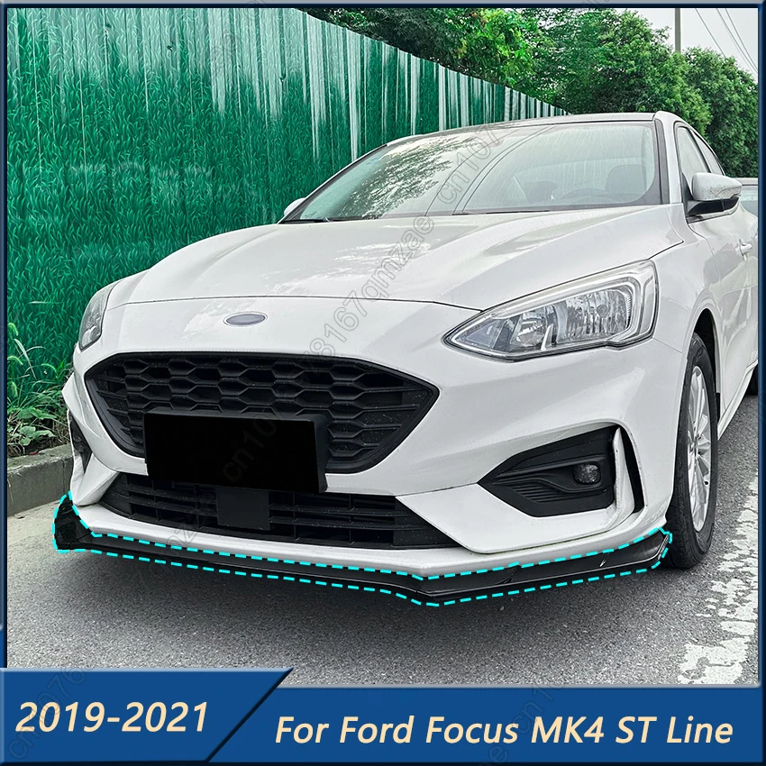 

For Ford Focus MK4 ST Line 2019-2021 Pre-LCI Front Bumper Spoiler Lip Gloss Black Lower Splitter Blade Protector Body Kits
