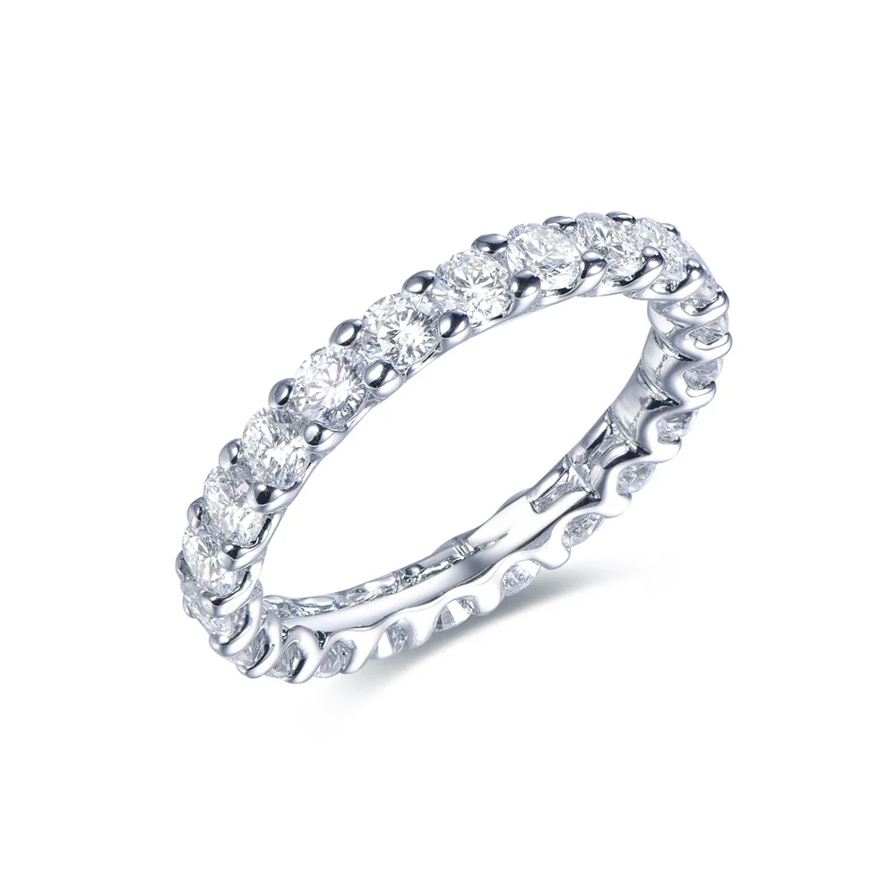 

TKJ JEWELS Classic 925 Sterling Silver 4A Cubic Zirconia Stacking Rings Women Wedding Band Rings Party Jewelry Gift