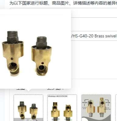 

HS-G25-10/HS-G32-15/HS-G40-20 Brass swivel H type rotary joint HS double channel hydraulic swivel joint