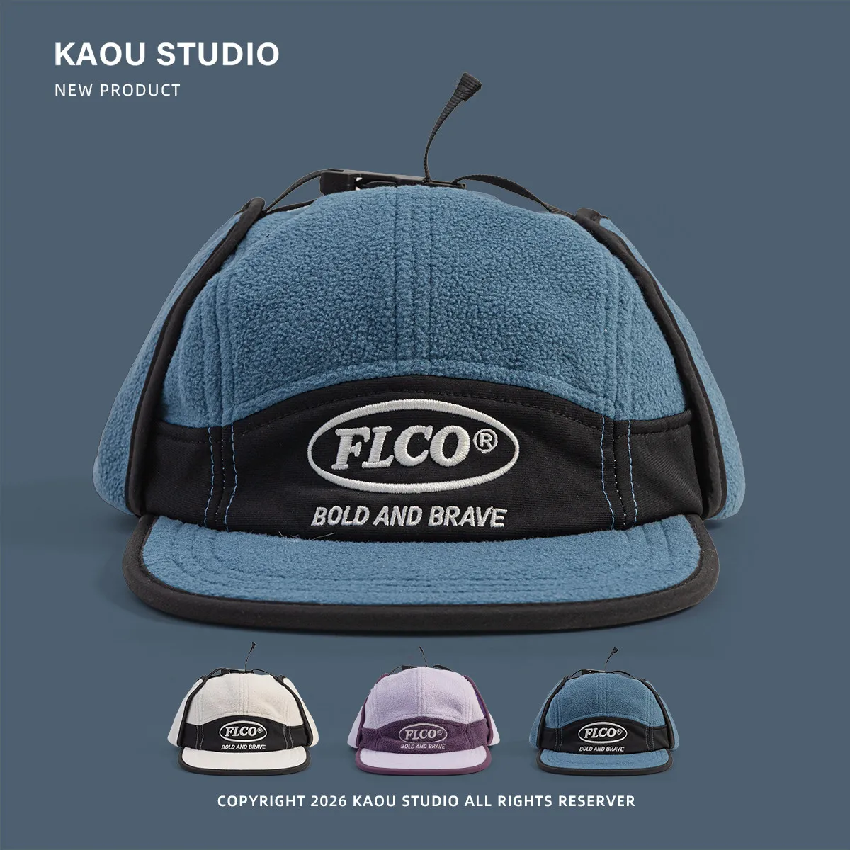 winter fleece capsules patchwork five-piece hat for men and women outdoor heattech ear protection baseball cap flying cap