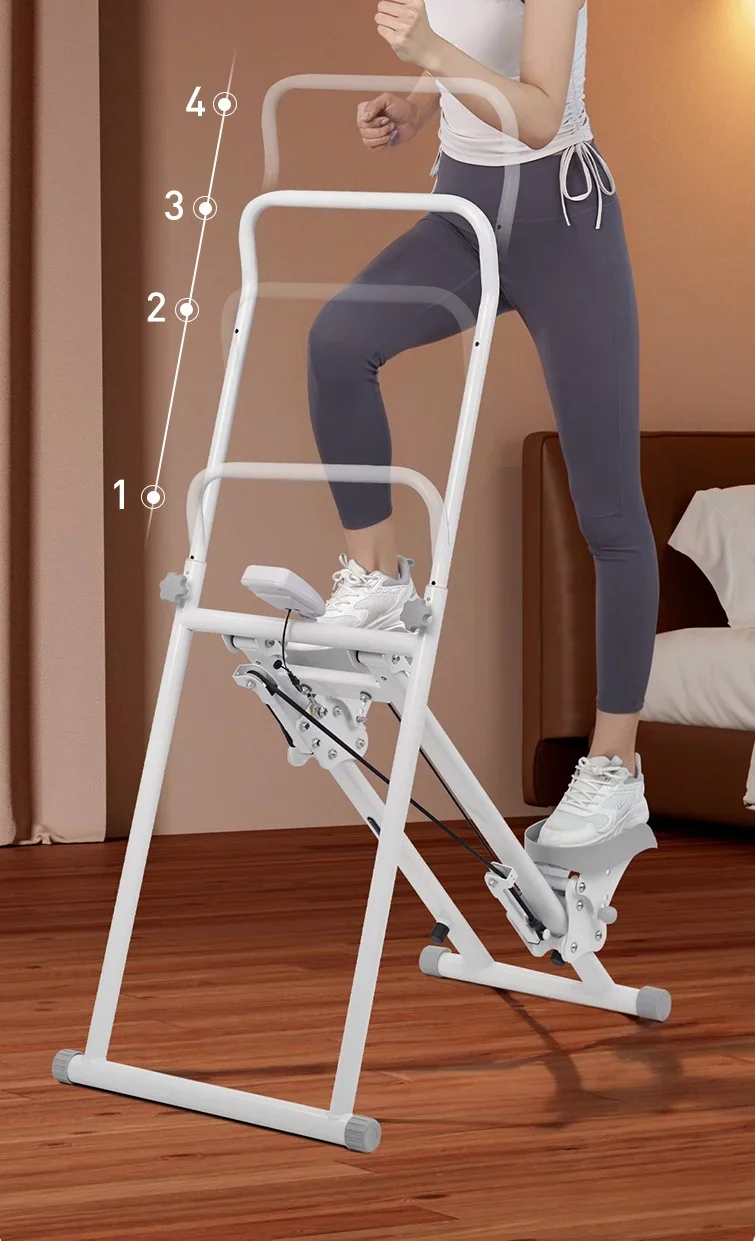 Home Gym Fitness Stair Climbing Machine Mountain Vertical Exercise Equipment with Adjustable Armrest and Pedal Height