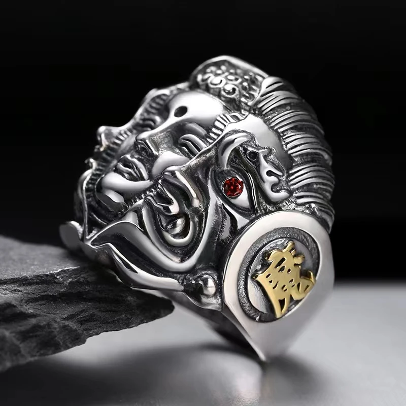 

Yinian Magic Ring S925 Silver Men's Ring Aggressive Trend Personality Retro Thai Silver Adjustable Opening