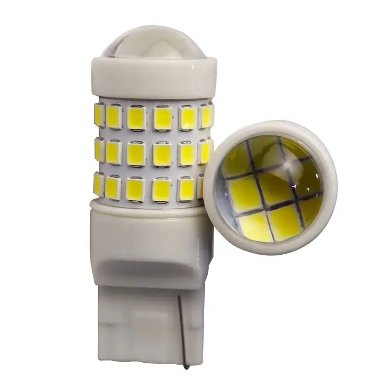 2pcs 12V-24V 4.3W 1156 BA15S BAU15S 360MA 51 SMD 2835 Lens LED light 1157 BAY15D 7443 reverse turn signal brake light Lamp White