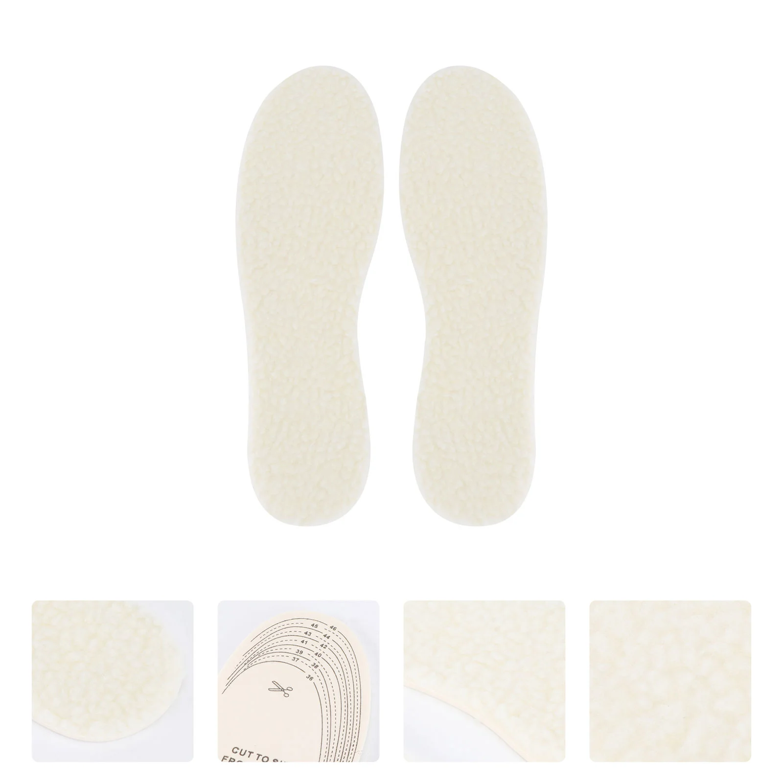 

2 Pairs of Warm Insoles Imitation Lambs Wool Breathable Thickened Insoles for Cold Days (Size 35-46)