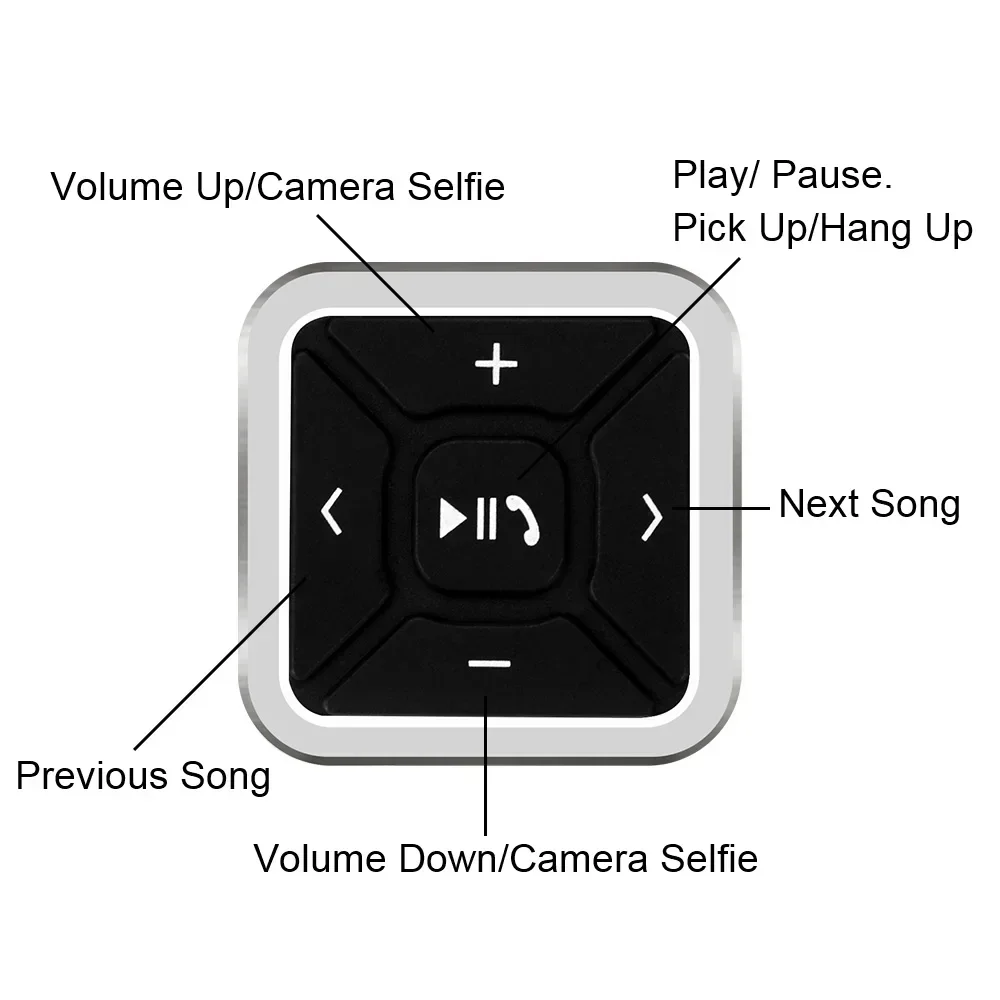 سماعة لاسلكية تعمل بالبلوتوث عجلة القيادة التحكم عن بعد لنظام أندرويد IOS الهاتف الذكي التحكم تصفيف السيارة للوسائط MP3 تشغيل الموسيقى جديد