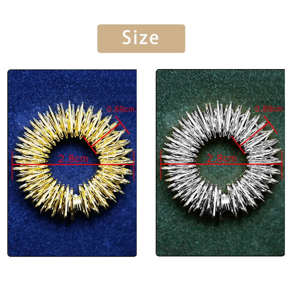 Finger Massage Ring Acupuncture Hands Tools Improve Blood Circulation Relieve Pain Stress Stainless Steel Elasticity