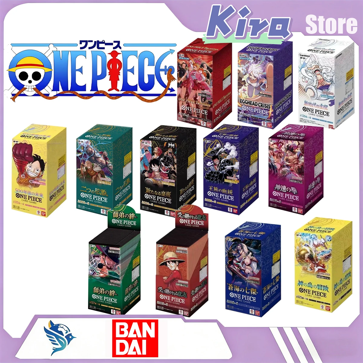BANDAI One Piece Whole Series Card Original japanische Version OPCG Sammelkarten Designer-Spielzeug Anime-Zubehör Jungen-Geschenke
