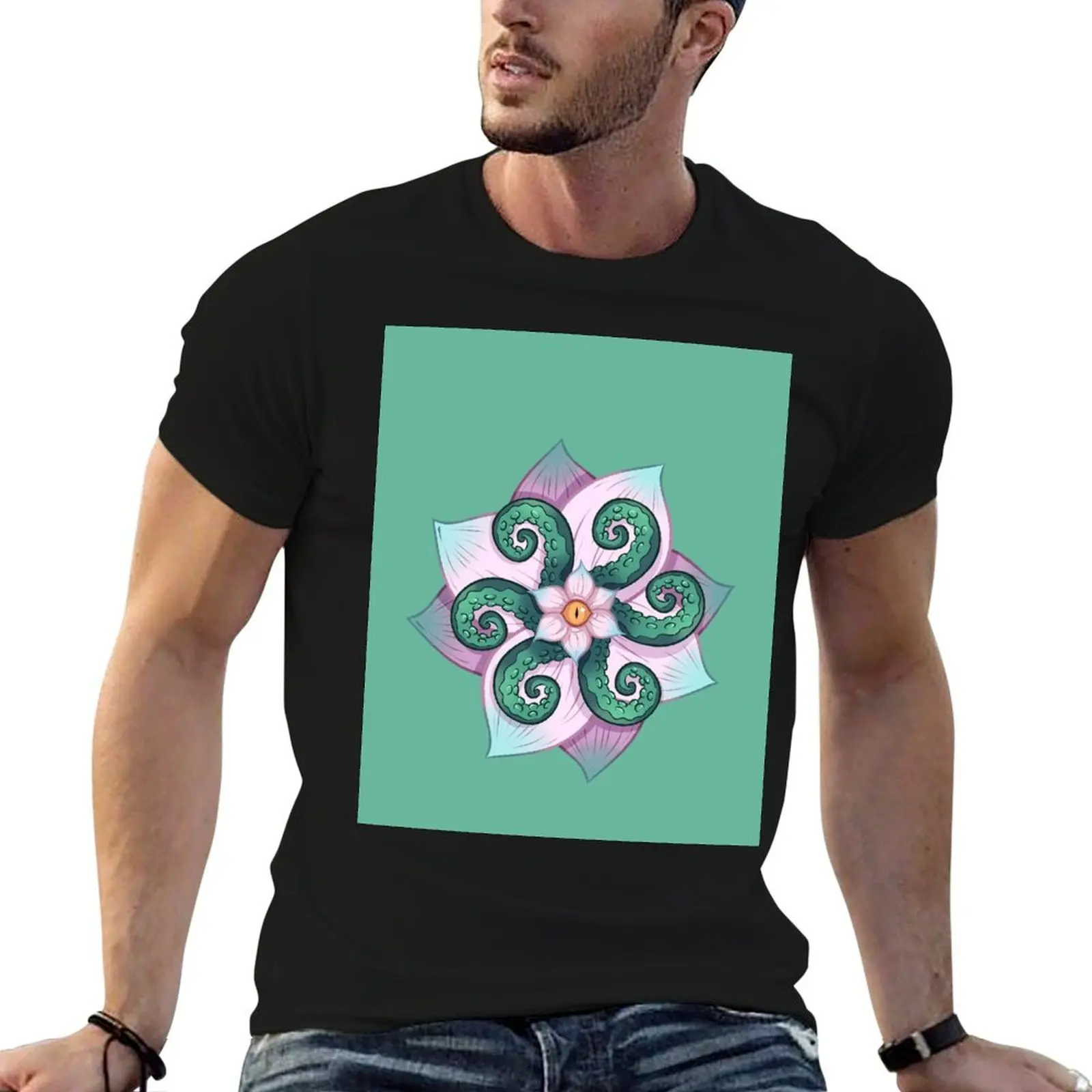 

Lovecraftian man T-Shirt t plain cotton tshirt shirt Flower 100%