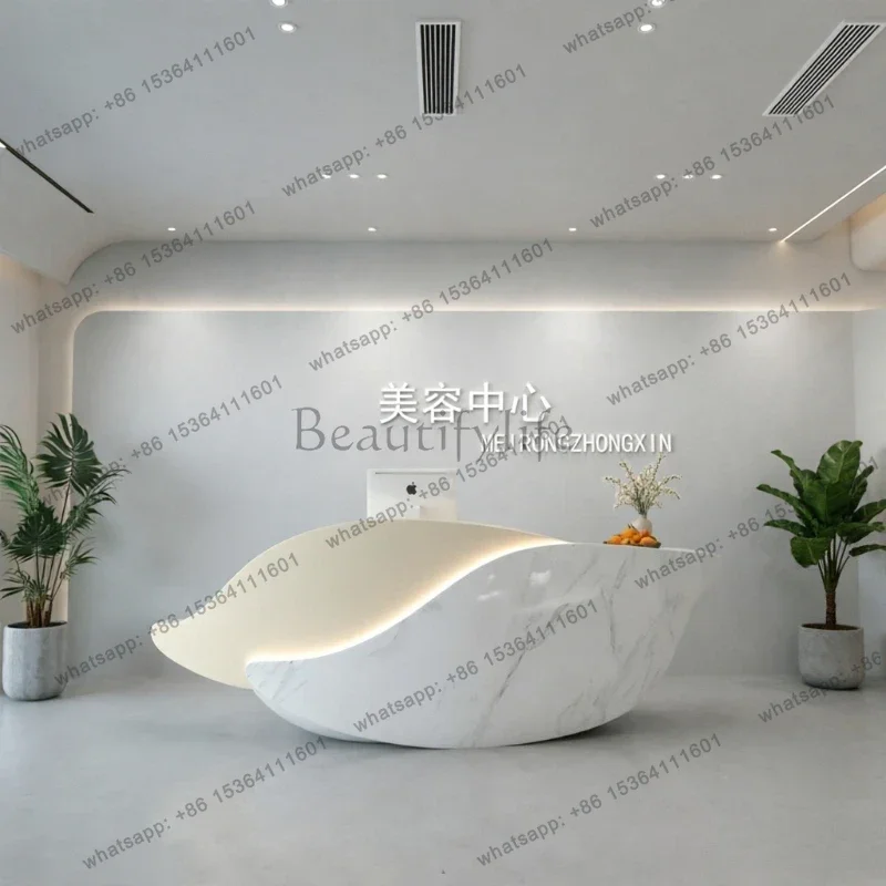 YJ Business Display Reception Desks Salon Modern Luxury Events Reception Desk Commercial Italian Bancone Da Reception Furniture