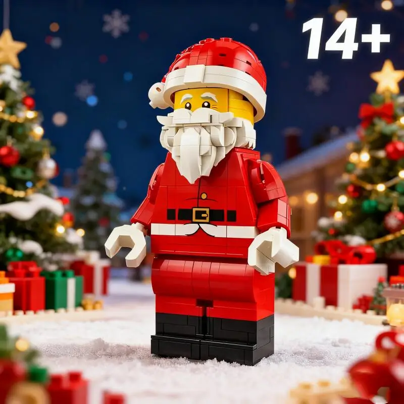 

НОВЫЙ 2025 No 40820-Большой Санта-Клаус, сборочные блоки, рождественские украшения, очередь, подарок, предмет, праздничная строительная игрушка