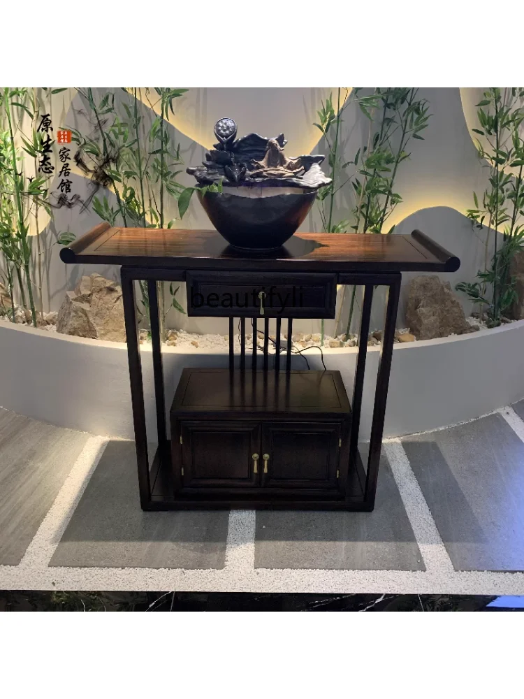 New Chinese Style Console Blackwood Incense Burner Table Altar Modern Storage Table Living Room Study a Long Narrow Table