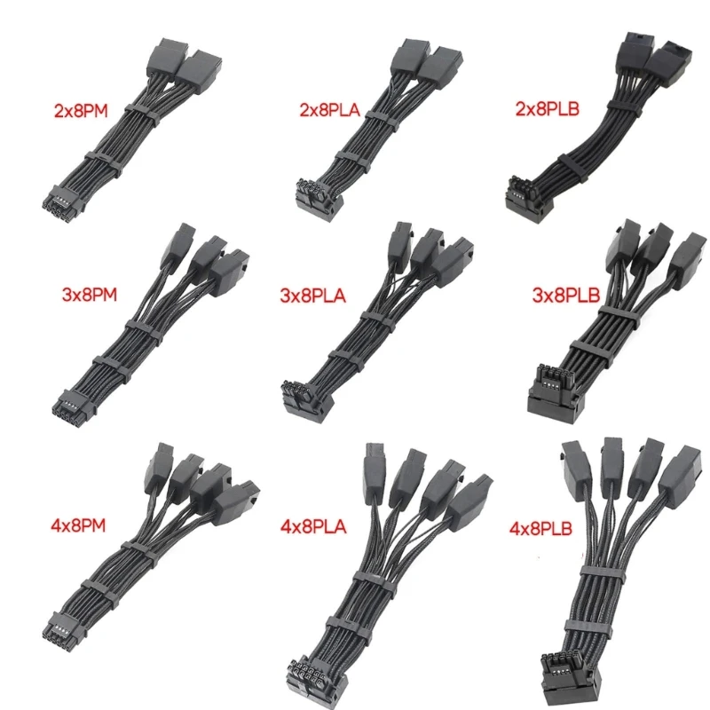 RTX4090 RTX4080 12VHPWR 16P(12+4) to 4x8-pin Splitter 12VHPWR to 4x8pin 3x8Pin 2x8Pin 90 Degree Elbow Connector Drop shipping