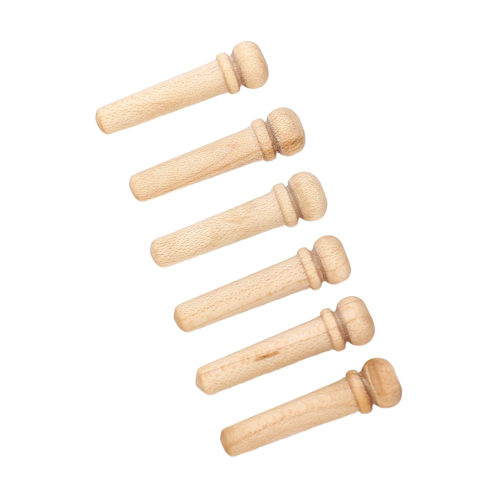 6PCS Guitar Bridge Pin Replacement Maple Wood Guitar Pressure String Nails Pin for Practice