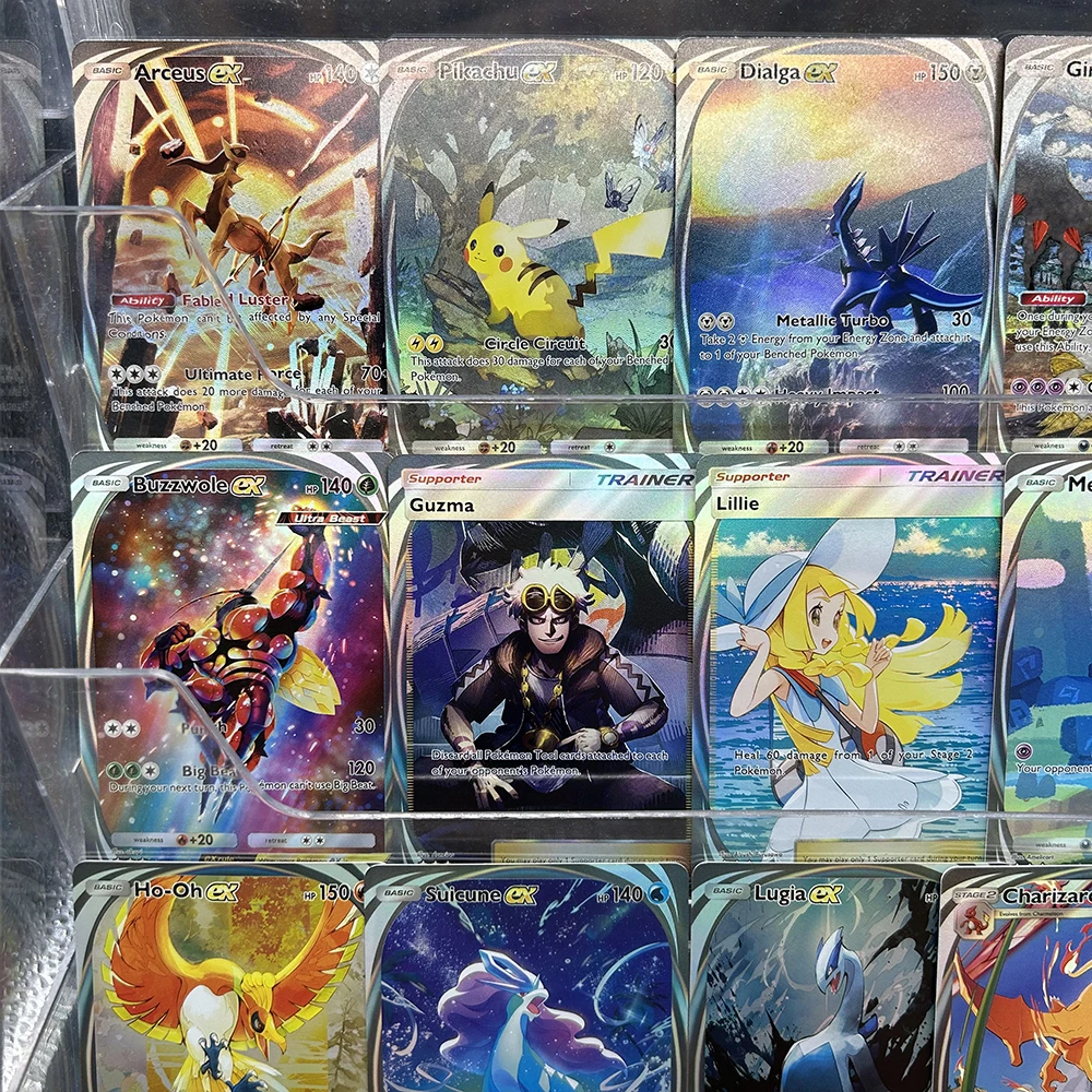 DIY Cartoon TCG Pocket Collection Card Celebi Ex Eevee Ex Dialga Ex Lillie TCG Card Engels Non-Folie Kind gift Speelgoed