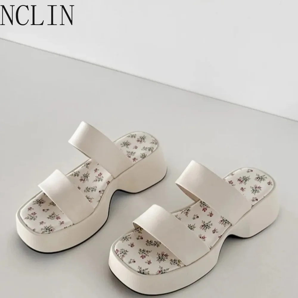 Sandalias de Plataforma Rojas para Mujer, con Doble Correa, Tacón Grueso, Plantilla Acolchada, Estilo Retro, Mules de Verano