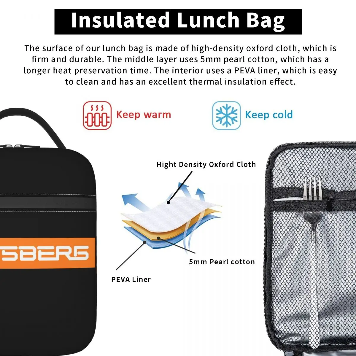 Weinsberg Caravan Insulated Lunch Bag for Women Kids Portable Food Boxes Thermal Lunch Box Tote