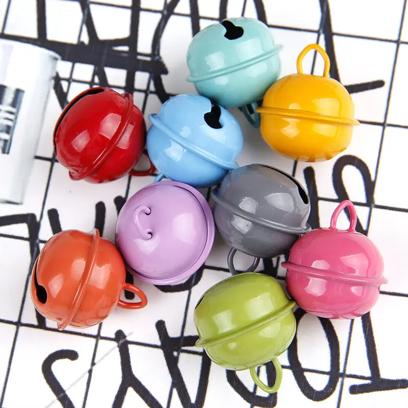 

6/12/18pcs Painted Color Bells Beads Round Mini Bell Ornaments for Jewlery Making DIY Bracelet Necklace Earrings Decor Accessory