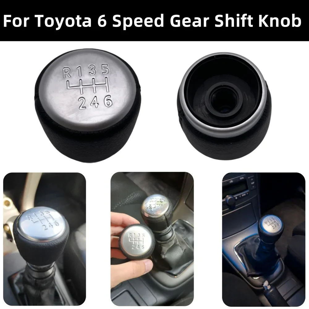 6 Speed Car Gear Shift Knob Head For Toyota Avensis 2006-2009 Rav4 2005-2012 Lever Shifter Stick Handball Auto Accessory