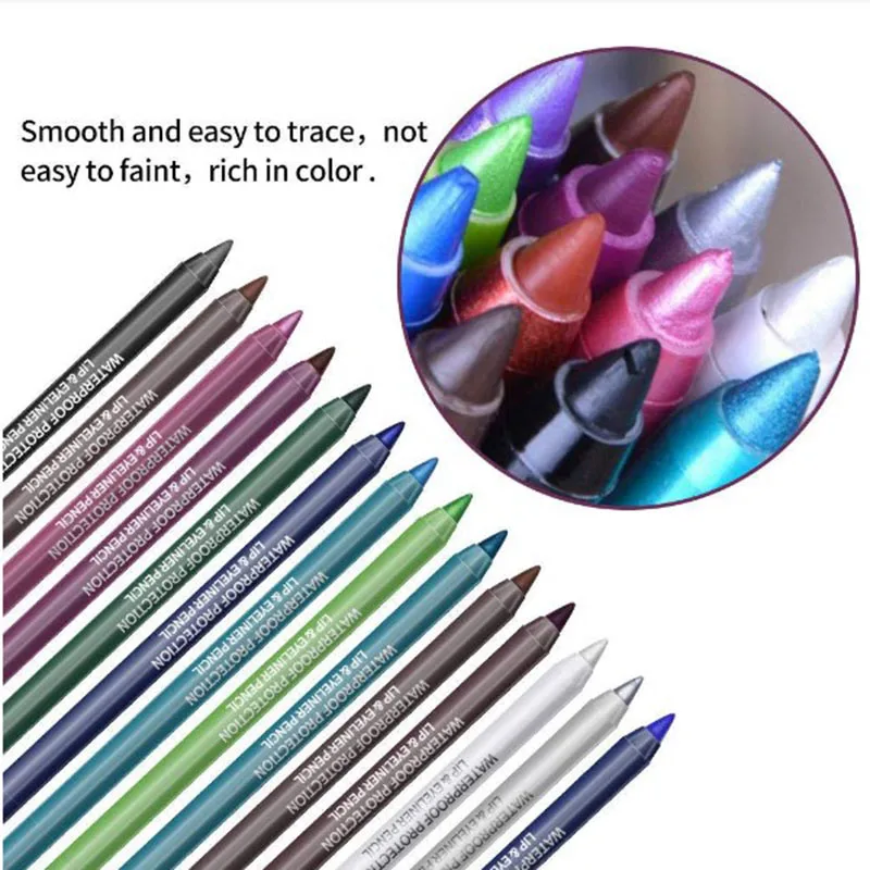 Eyeliner Gel Pencil Single Colour Pearlescent Eyeshadow Eye Liner Easy To Color Waterpoof Eyeliner Lasting Eye Makeup Cosmetic