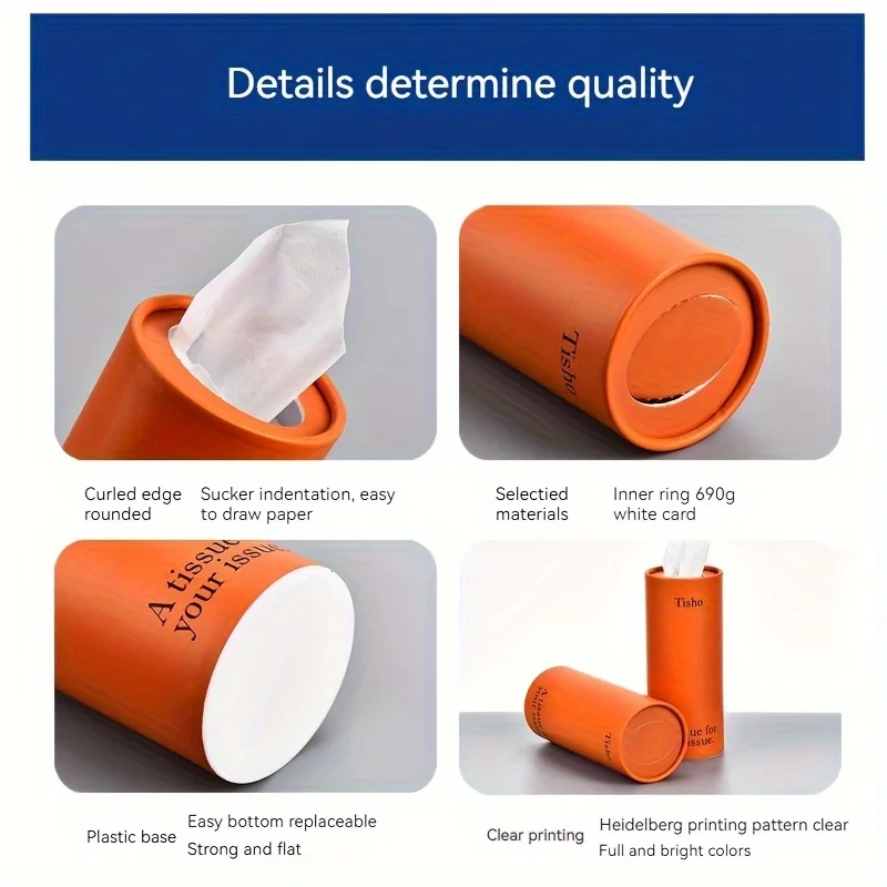 2PCS Car Tissue Holder - Fits Perfectly in Cup Holder, Includes Travel Size Facial Tissues, Convenient Round Container - view 5