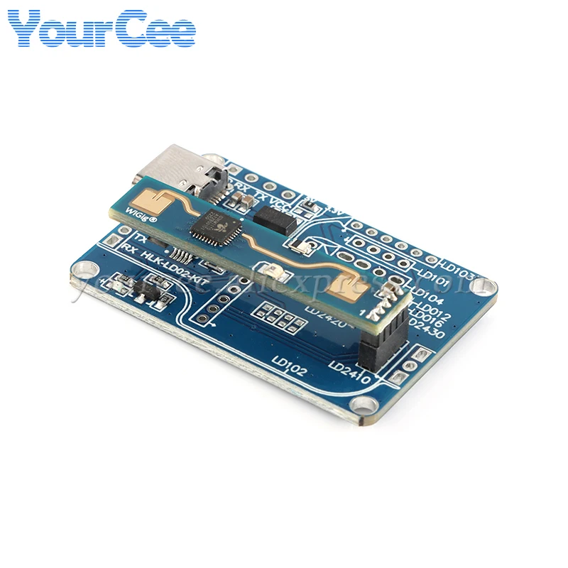 HLK-LD2410B Test Kit LD2410 24GHz 5V High Sensitivity Human Presence Status Sensing Radar Heartbeat Detection Sensor Module DIY