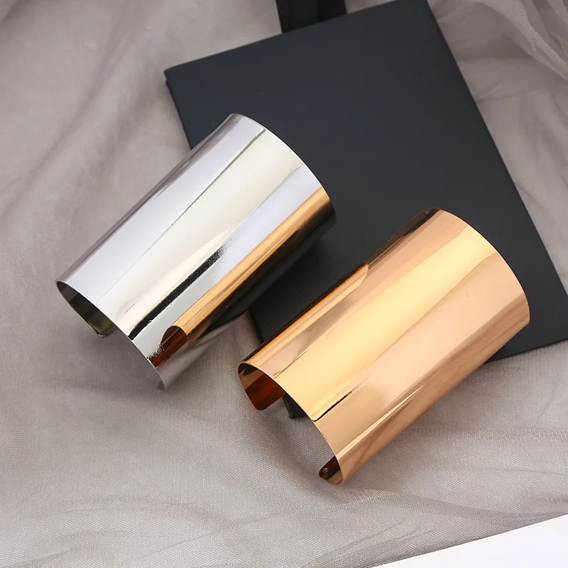 

bracelet women bangle Metal Chunky Spring Bangles Women Hip Hop Gold Color Arm Bracelet Steampunk Men Jewelry