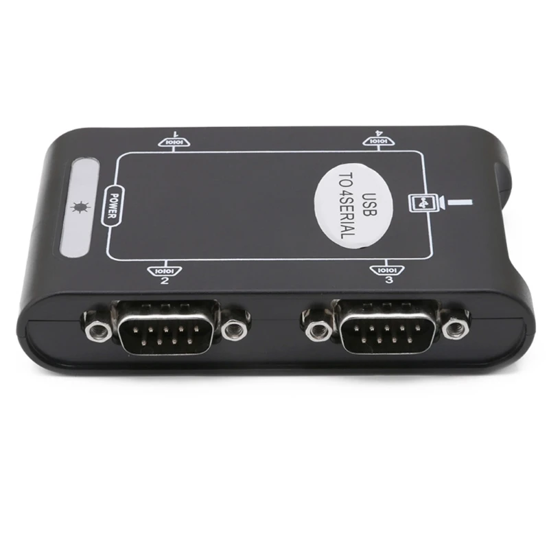 CPDD 9-Pin USB 2.0 auf 4 Ports RS232 Seriell DB9 COM Controller Anschlüsse Adapter Hub – Detail 7