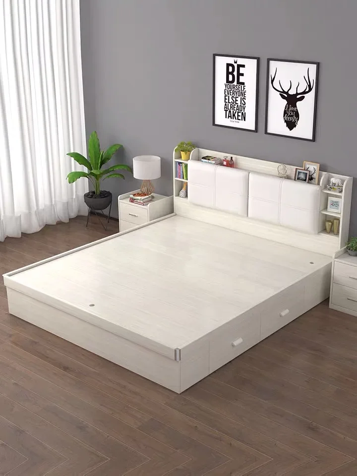 Fashion Double Queen Modern Bedroom with Mattress Storage Home Furniture Hotel Beds (UL-21LV0582)