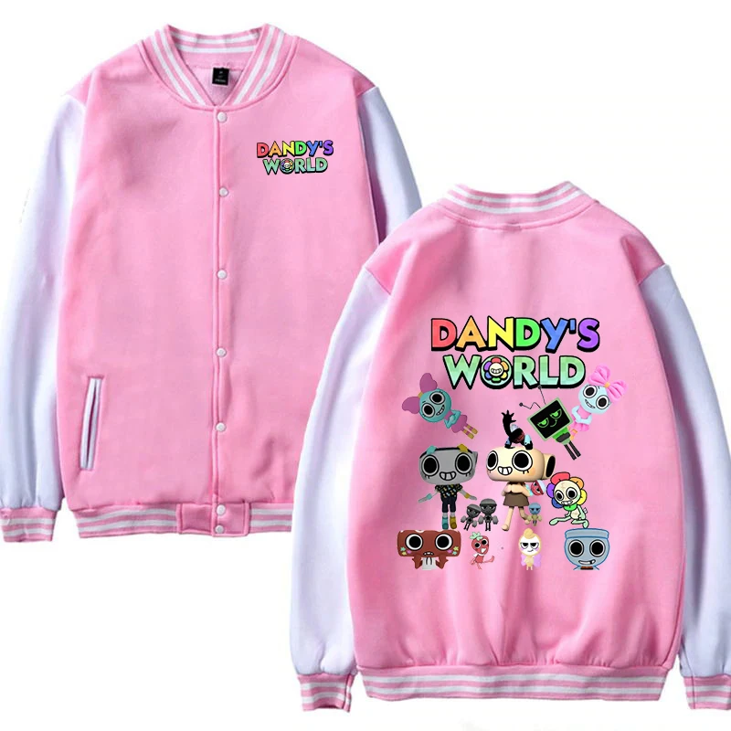 2025 Spring Dandy's World Jacket Girls Fashion Cartoon Figure Baseball Coats Children Dandys World Outerwear Clothing 3-14Year