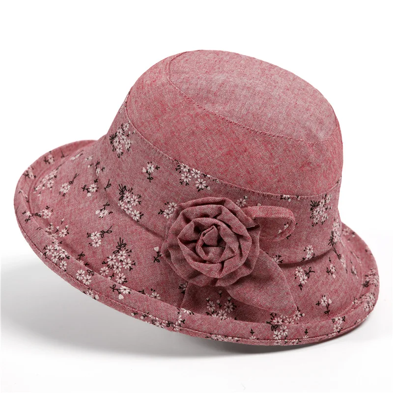 Girl's Cap Mom Bucket Hat Spring And Autumn Elderly Bucket Hat Leisure Cloth Cap Old Hat Grandma's Hat Spring And Summer