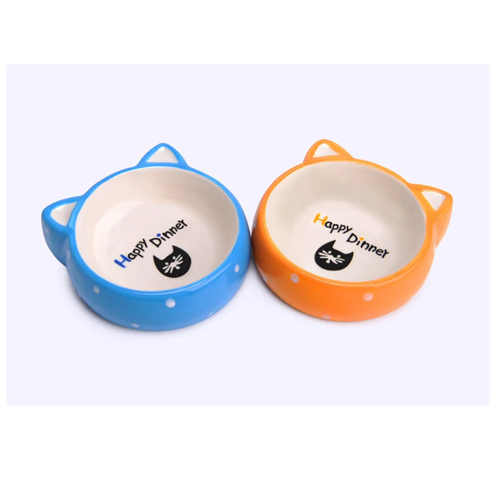

Ceramic Cat Ear Bowl Blue Unique Non-Tip Pet Feeding Bowl Safe Environmentally Friendly Pet Feeder for Cat Dog