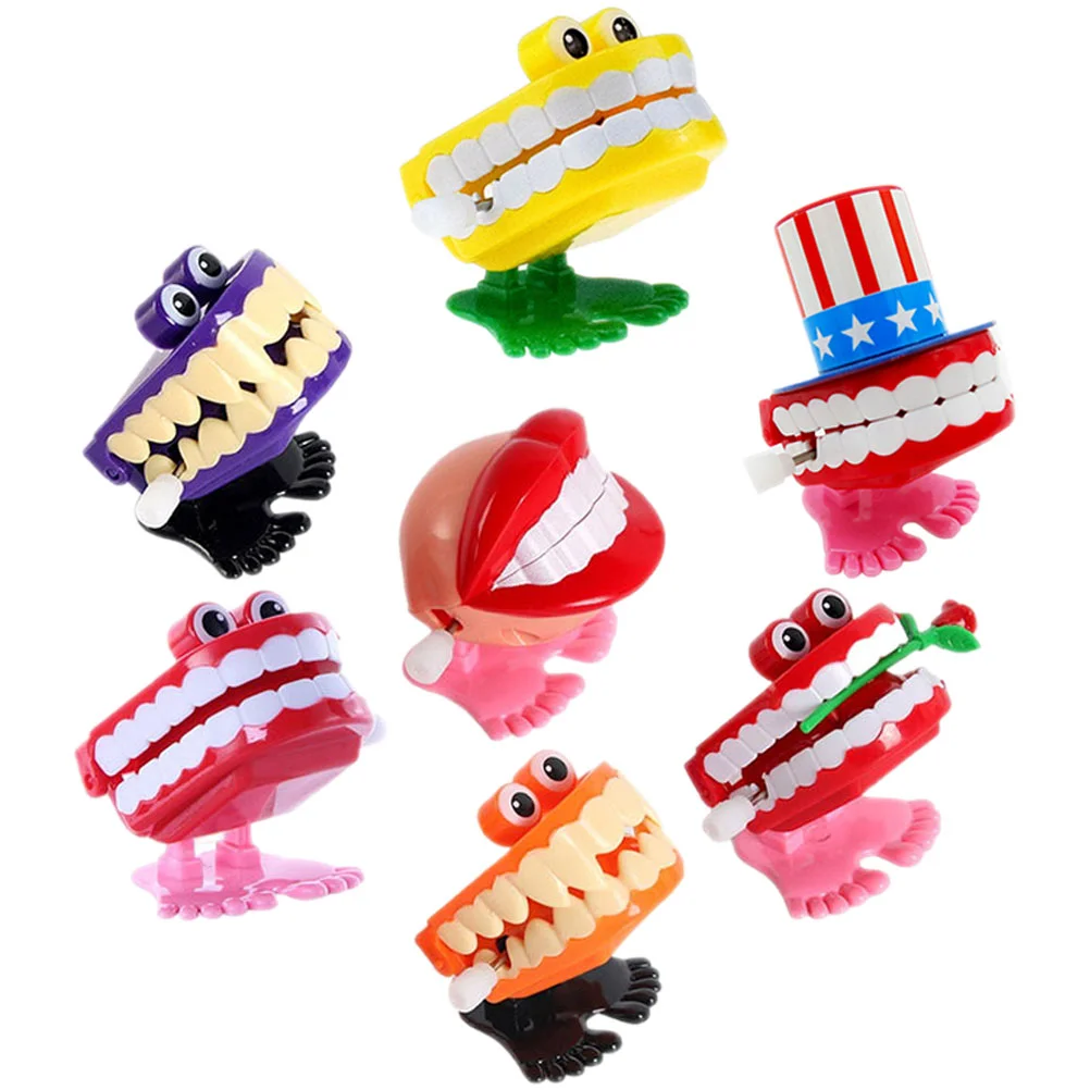 

7 Pcs Chatterbox Teeth Wind Up Toy High Grade ABS Material Portable Kids Clockwork Plaything Fascinating Tiny Forward Moving