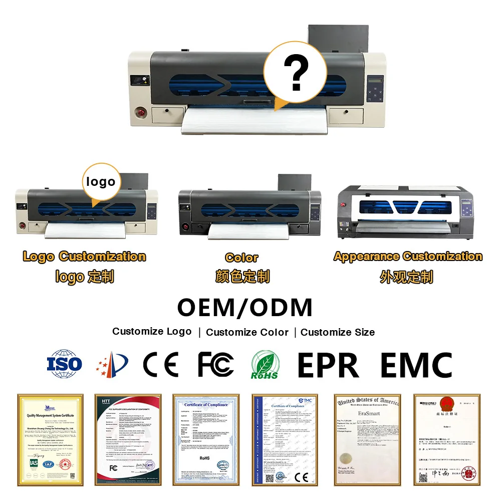 EraSmart A1 short-sleeved clothes printer dtf printer double head 60cm white ink heat transfer printer