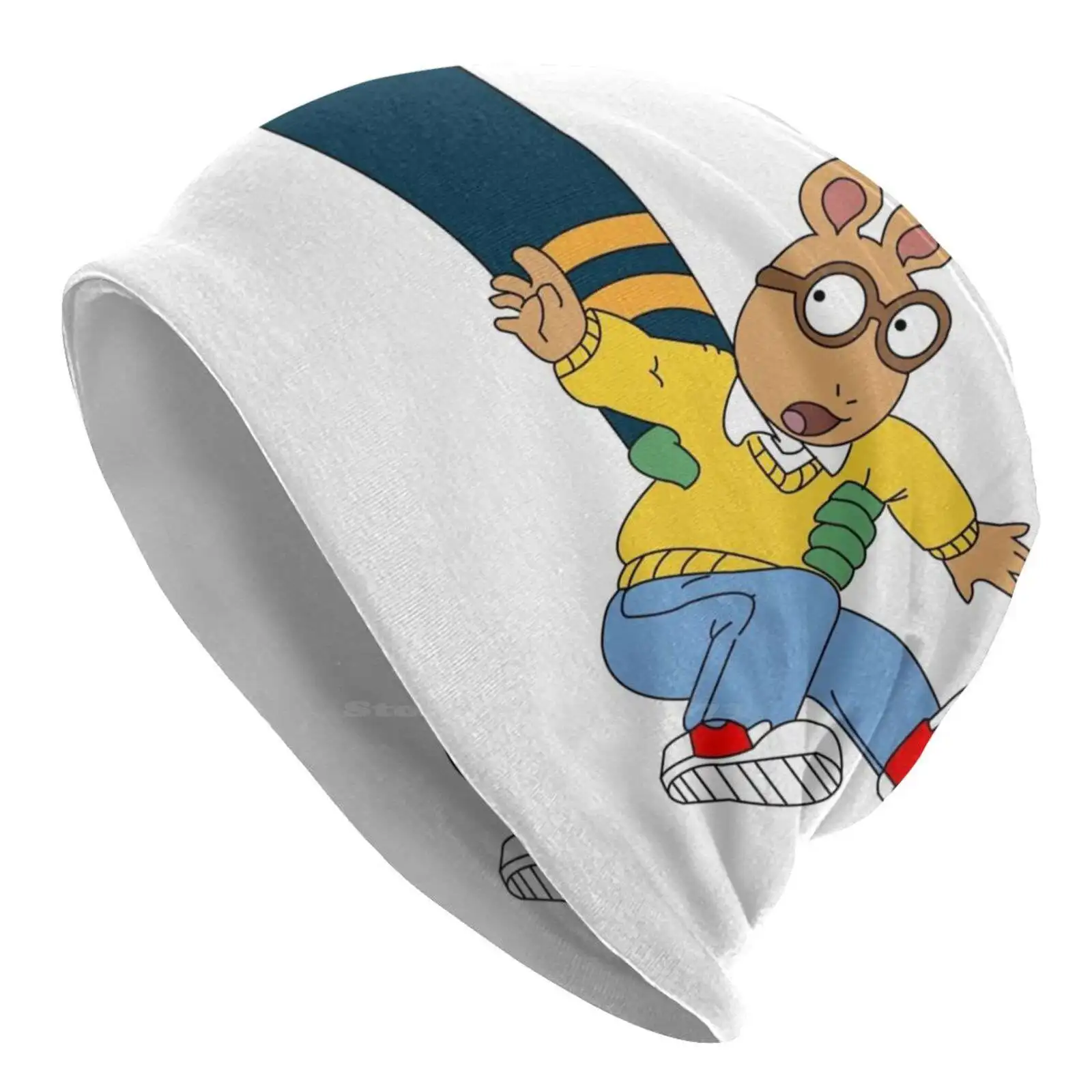 Arthur Long Arm Of The Law Knitted Hat Warm Beanie Outdoor Caps Arm Law Aardvark Pbs Kids Tv 90s Meme Funny Buster Arthur Read