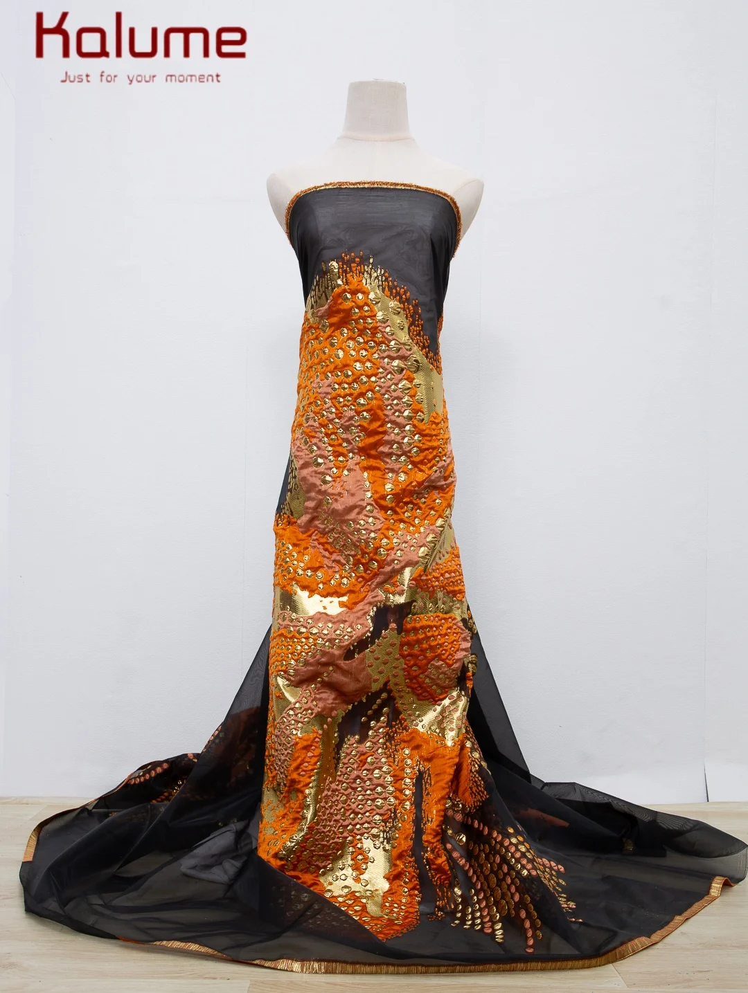 Kalume 2025 Gilding Jacquard Fabric High Quality African Jacquard Lace Fabric Newest For Sewing Party Wedding Women Dress F4398