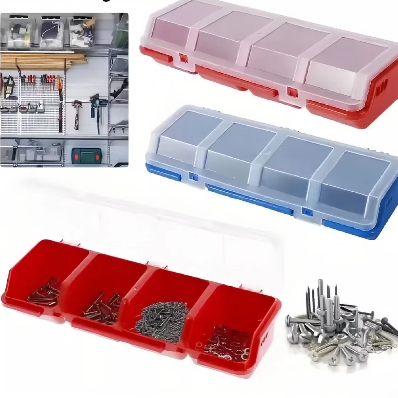 

In Stock Multi-Compartment Organizer Box For Screws Small Parts Durable Plastic Hardware Storage Case Slanted Opening Design