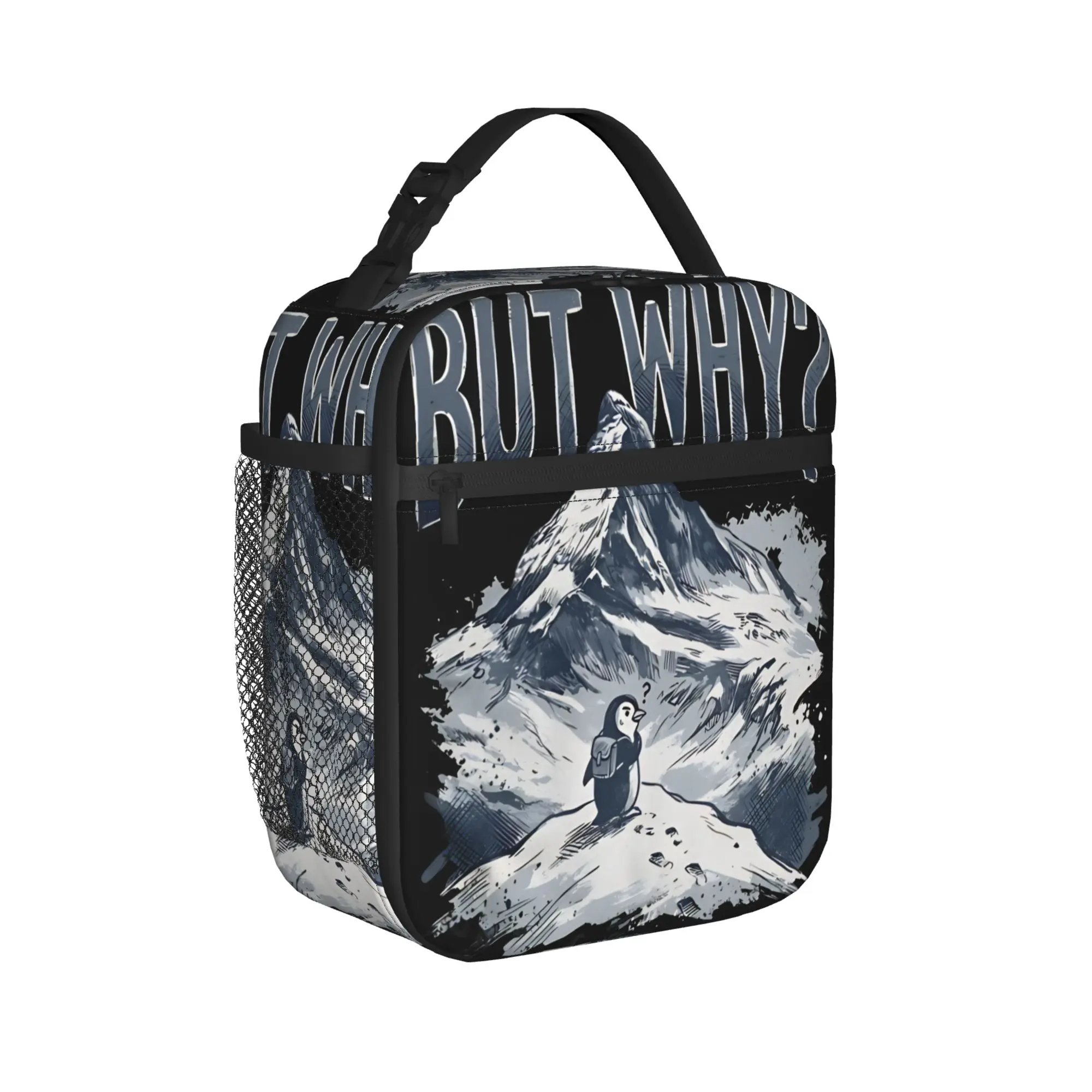 Nihilist-Penguin But Why Penguin Thermal Insulated Lunch Bags for Picnic Portable Bento Box Men Women Thermal Cooler Food Box