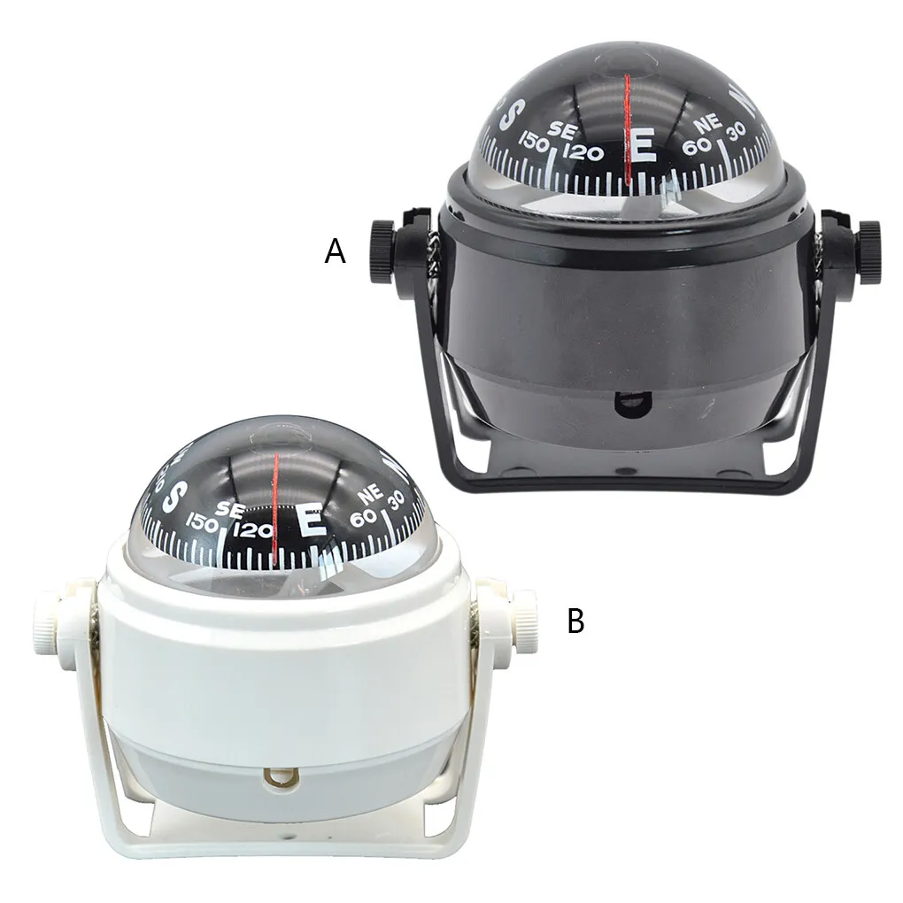 Compact Marine Sailing Compass White Waterproof Navigation Positioning Tool Clear Display Simple Operation for Boat Car