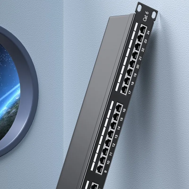 Industrial Grade Cat6 Shielded Patch Panel RJ45 1U 19