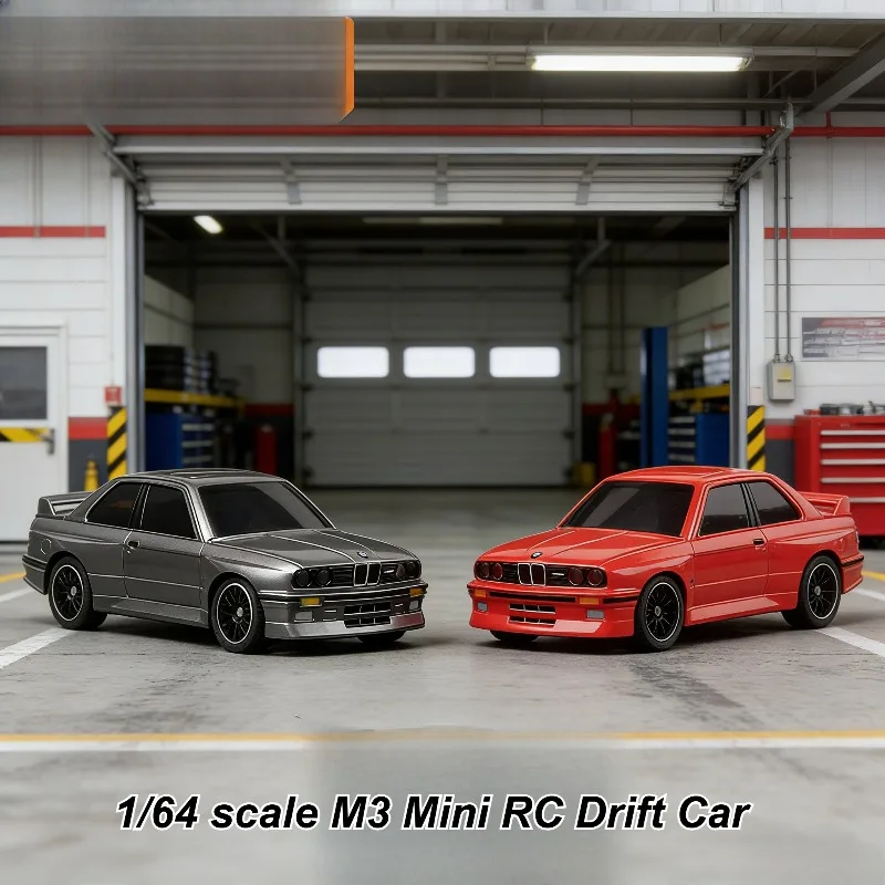 KABOLTE 1/64 Scale M3 Mini Simulation RC Drift Car 2.4G Remote Control Cool LED Lights Hard Shell Body Remote Control Toy Model