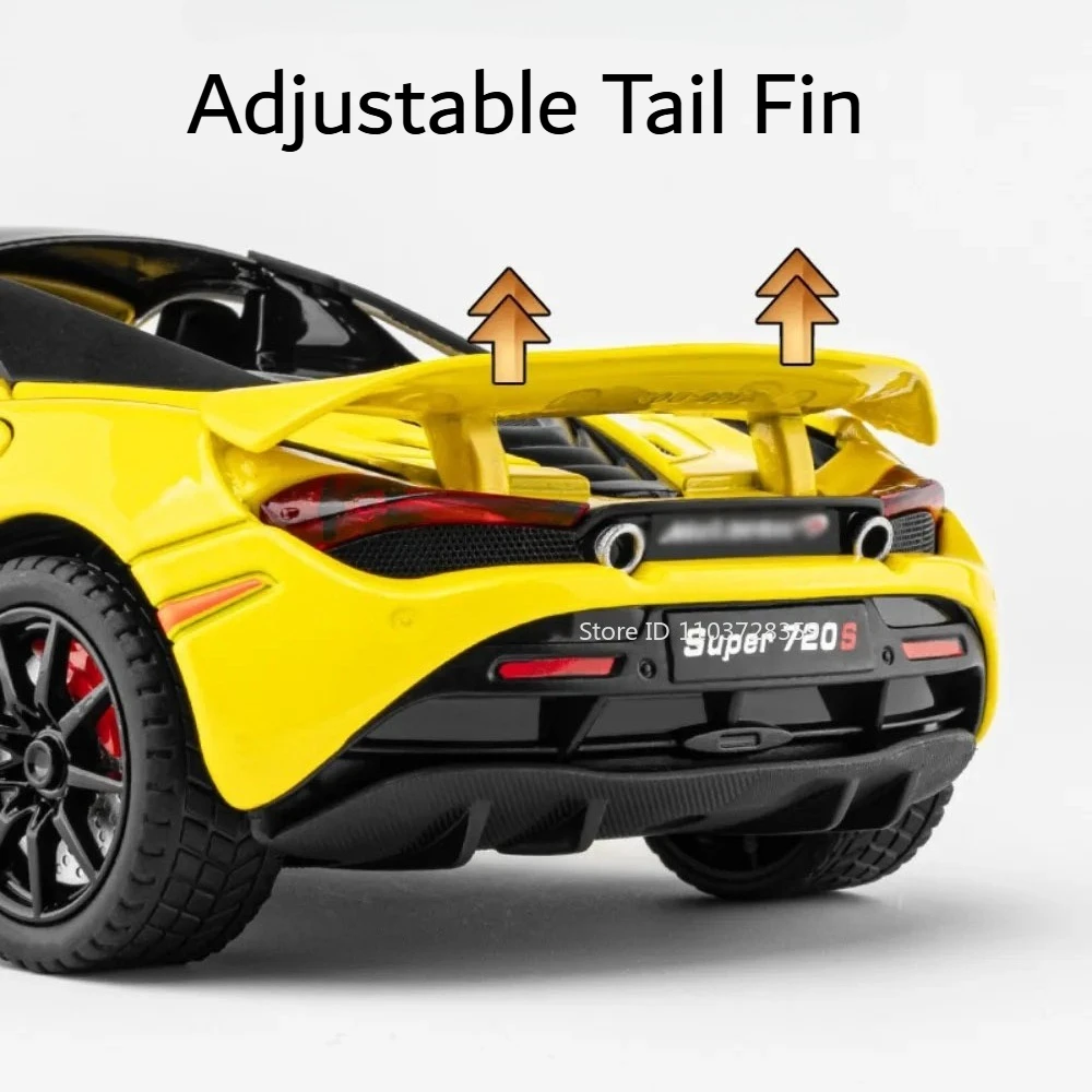 1:24 720S P1 alliage moulé sous pression modèle jouets voiture Absorption des chocs véhicules son lumière retirer portes voitures ouvertes enfants cadeau d'anniversaire