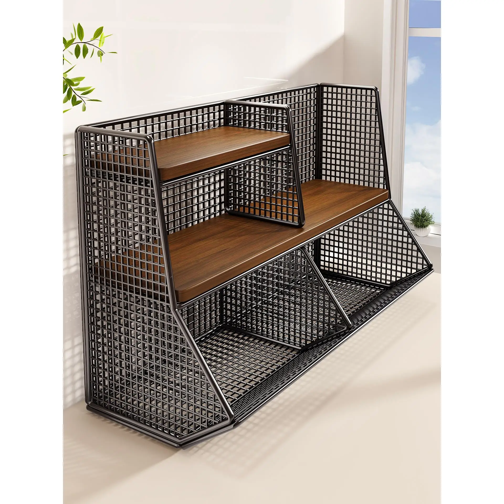 High Aesthetic Value Kitchen Tabletop Organizer Rack Snack Layered Arrangement Tool Cup And Miscellaneous Items Storage Box