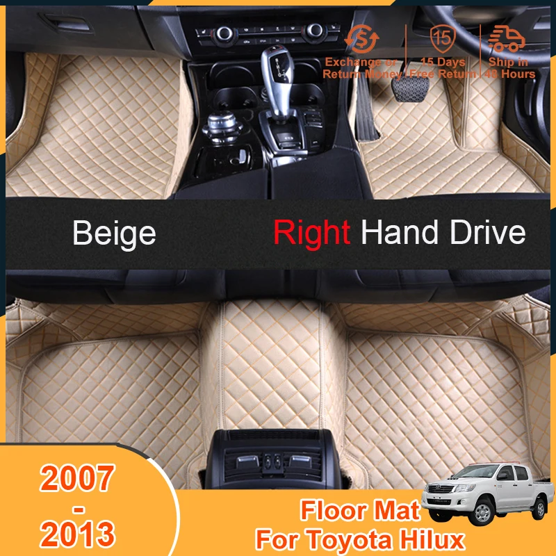 

2007-2013 Foot Pad Carpets for Toyota Hilux 2007 2008 2009 2010 2011 2012 2013 Accessories Right Hand Drive Floor Mats Cover