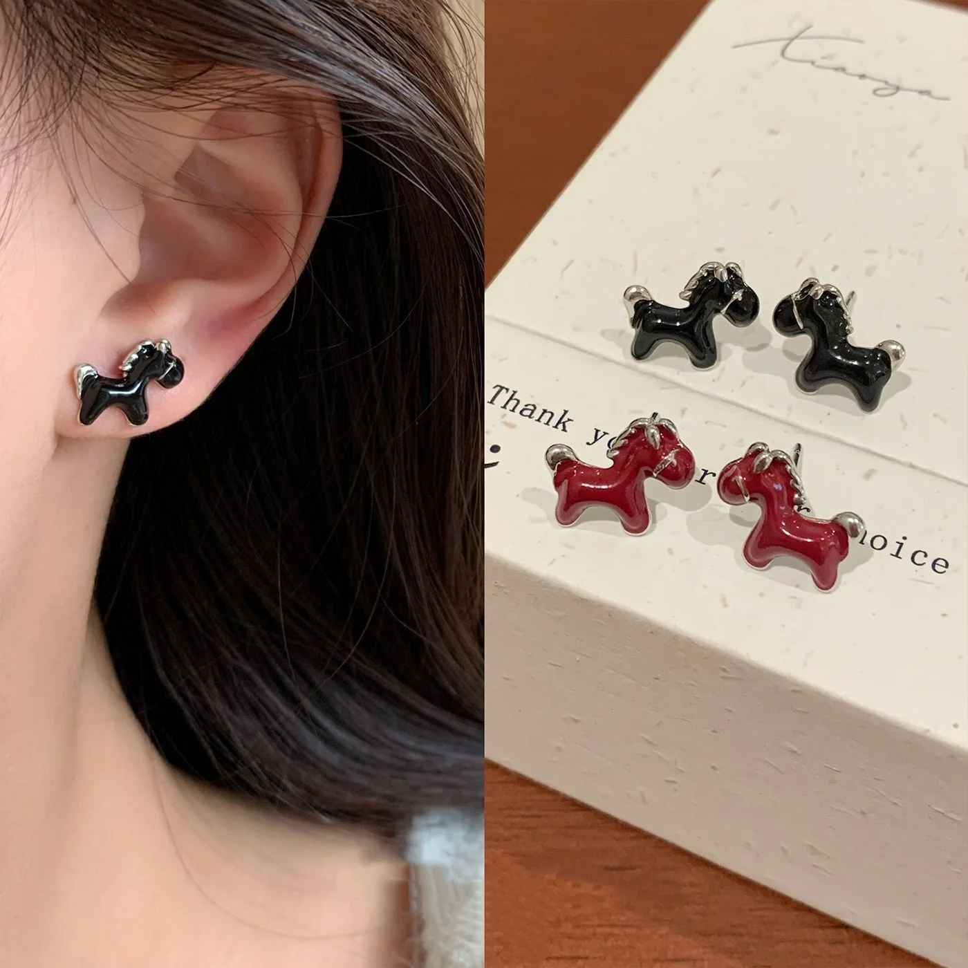 أقراط متدلية رائعة وفريدة من نوعها على شكل حيوانات كولت هورس للنساء والفتيات مجوهرات مصنوعة من سبائك الذهب والفضة المطلية