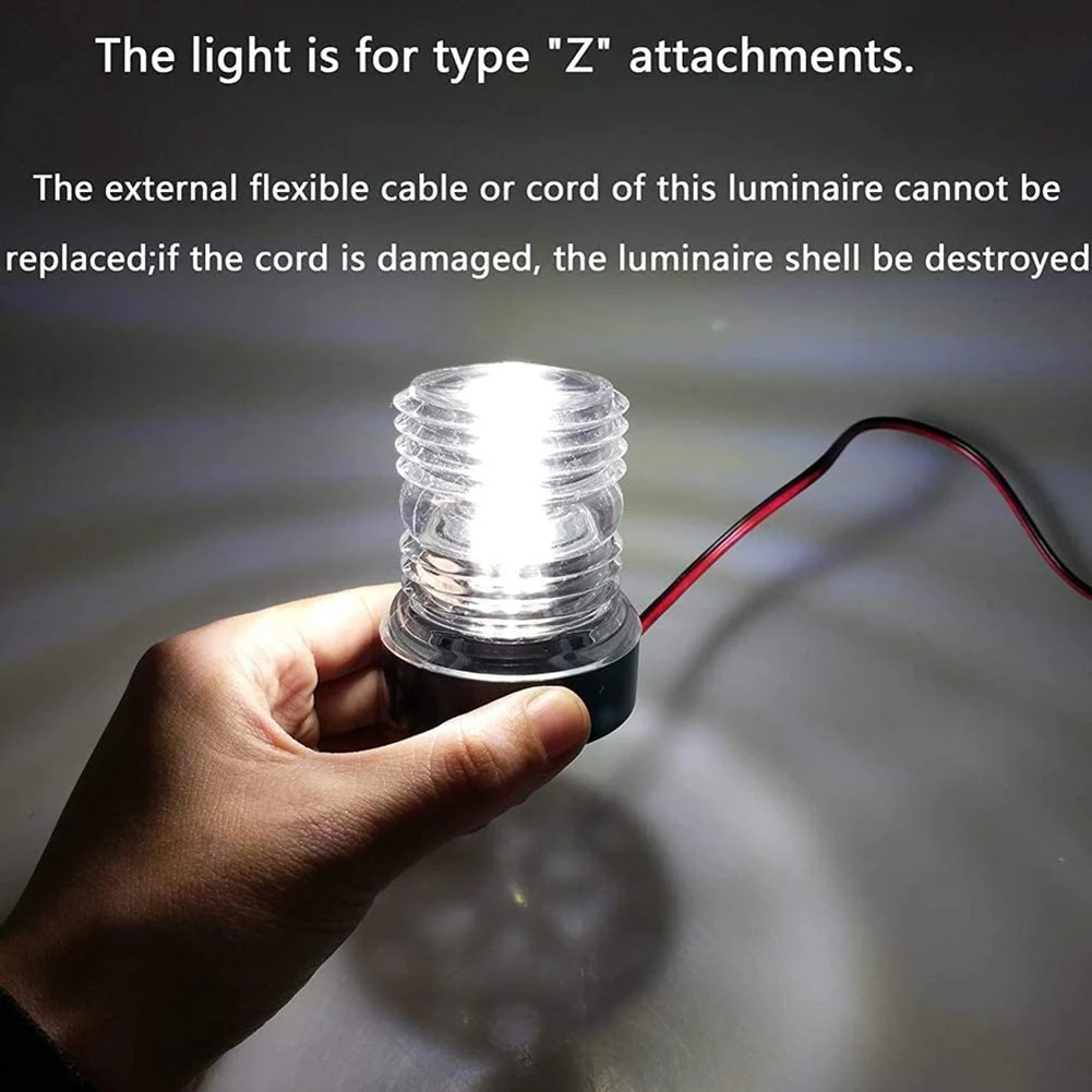 A01K-Boat Yacht Navigation Anchor Lights All Round 360 Degree White 12V LED Daylight Waterproof Signal Lights